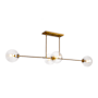 Alora Lighting Cassia 4 Light 13" Wide Linear Pendant Aged Brass / Clear Glass
