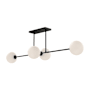 Alora Lighting Cassia 4 Light 48" Wide Linear Chandelier with Opal Glass Shades Matte Black