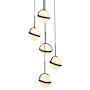 Alora Lighting Globo 17" Wide LED Multi Light Pendant with Frosted Acrylic Shades Matte Black