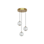 Alora Lighting Marni 14" Wide LED Multi Light Pendant Natural Brass