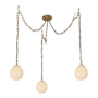 Alora Lighting Cherise 3 Light 7" Wide Multi Light Pendant with Ribbed Opal Glass Shades Brushed Gold / Glossy Ribbed Opal Glass