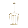 Alora Lighting Delphine 25" Wide LED Pendant with Clear Glass Shades Natural Brass