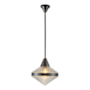 Alora Lighting Willard 14" Wide Pendant Urban Bronze / Clear Prismatic Glass