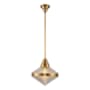 Alora Lighting Willard 14" Wide Pendant Vintage Brass / Clear Prismatic Glass