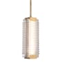 Alora Lighting Alai 16" Tall 2700K LED Mini Pendant Vintage Brass / Ribbed Glass