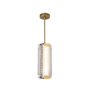 Alora Lighting Alai 16" Tall 2700K LED Mini Pendant Vintage Brass / Ribbed Glass