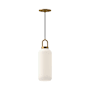 Alora Lighting Soji 5" Wide Mini Pendant with Frosted Glass Shade Aged Gold