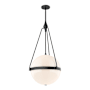 Alora Lighting Harmony 4 Light 18" Wide Pendant Matte Black / Glossy Opal