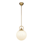 Alora Lighting Fiore 10" Wide Pendant Brushed Gold / Glossy Opal Glass