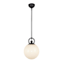 Alora Lighting Fiore 10" Wide Pendant Matte Black / Glossy Opal Glass