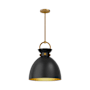 Alora Lighting Waldo 14" Wide Pendant Aged Gold / Matte Black