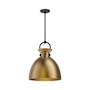 Alora Lighting Waldo 14" Wide Pendant Matte Black / Aged Gold