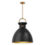 Alora Lighting Waldo 18" Wide Pendant Aged Gold / Matte Black
