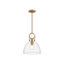 Alora Lighting Waldo 11" Wide Pendant Aged Gold / Clear Glass