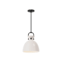 Alora Lighting Waldo 11" Wide Pendant Matte Black / Glossy Opal