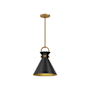 Alora Lighting Emerson 11" Wide Pendant Aged Gold / Matte Black