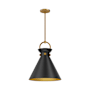 Alora Lighting Emerson 14" Wide Pendant Aged Gold / Matte Black
