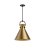 Alora Lighting Emerson 14" Wide Pendant Matte Black / Aged Gold