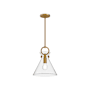 Alora Lighting Emerson 11" Wide Pendant Aged Gold / Clear Glass