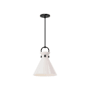 Alora Lighting Emerson 11" Wide Pendant Matte Black / Glossy Opal