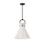 Alora Lighting Emerson 14" Wide Pendant Matte Black / Glossy Opal