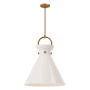 Alora Lighting Emerson 18" Wide Pendant Aged Gold / Opal Glass