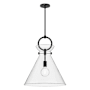 Alora Lighting Emerson 18" Wide Pendant Matte Black / Clear Glass