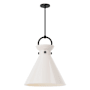 Alora Lighting Emerson 18" Wide Pendant Matte Black / Glossy Opal