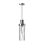 Alora Lighting Kent 5" Wide Mini Pendant with Clear Ribbed Glass Shade Chrome