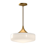 Alora Lighting Lincoln 14" Wide Pendant with Glossy Opal Glass Shade Aged Gold