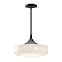 Alora Lighting Lincoln 14" Wide Pendant with Glossy Opal Glass Shade Matte Black