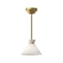 Alora Lighting Halston 8" Wide Mini Pendant with Glossy Opal Glass Shade Brushed Gold