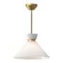 Alora Lighting Halston 14" Wide Pendant with Glossy Opal Glass Shade Brushed Gold