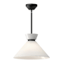 Alora Lighting Halston 14" Wide Pendant with Glossy Opal Glass Shade Matte Black