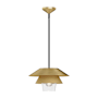 Alora Lighting Tetsu 16" Wide Pendant Brushed Gold / Clear Glass