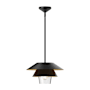 Alora Lighting Tetsu 16" Wide Pendant Matte Black / Clear Glass