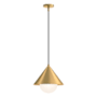 Alora Lighting Remy 11" Wide Pendant Brushed Gold / Opal Glass