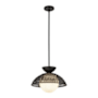 Alora Lighting Perth 15" Wide Pendant Matte Black / Opal Glass