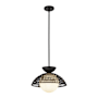 Alora Lighting Perth 15" Wide Pendant Matte Black / Opal Glass