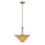 Alora Lighting Bridgette 16" Wide Pendant Brushed Gold / Rattan