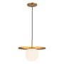 Alora Lighting Plume 12" Wide Pendant with Opal Glass Shade Brushed Gold