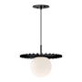 Alora Lighting Plume 12" Wide Pendant with Opal Glass Shade Matte Black