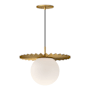 Alora Lighting Plume 14" Wide Pendant with Opal Glass Shade Brushed Gold