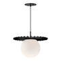 Alora Lighting Plume 14" Wide Pendant with Opal Glass Shade Matte Black