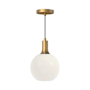 Alora Lighting Castilla 8" Wide Mini Pendant with Opal Glass Shade Aged Gold