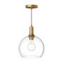 Alora Lighting Castilla 10" Wide Mini Pendant with Clear Glass Shade Aged Gold