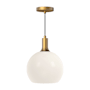 Alora Lighting Castilla 10" Wide Mini Pendant with Opal Glass Shade Aged Gold