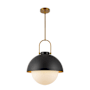 Alora Lighting Harper 16" Wide Pendant with Opal Glass Shade Matte Black