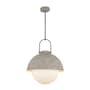 Alora Lighting Harper 16" Wide Pendant with Opal Glass Shade Steel Shade