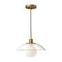 Alora Lighting Francesca 12" Wide Pendant with Clear Glass Shade Aged Gold